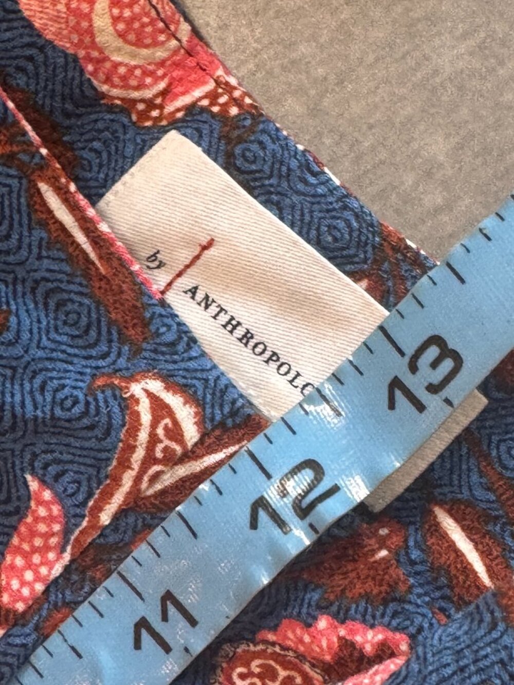 by Anthropologie NWT Blue Floral Bell Bottom Flare Pants US 10, Was $120 - Picture 7 of 9
